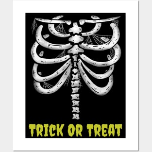 Trick Or Treat Funny Skeleton Halloween Design Posters and Art